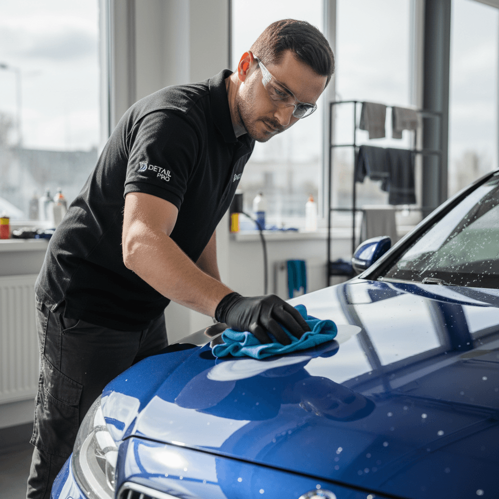 Car detailing professional polishing vehicle exterior