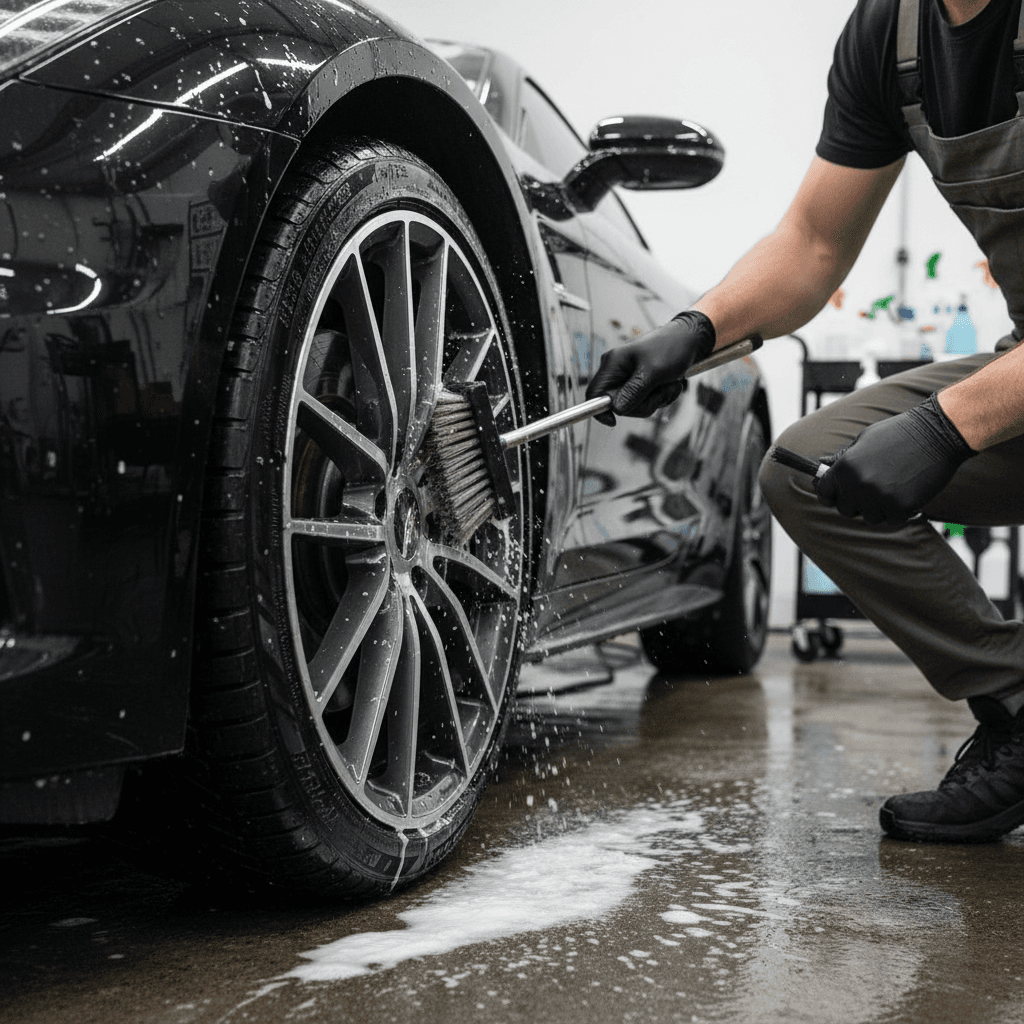 Tire and wheel cleaning